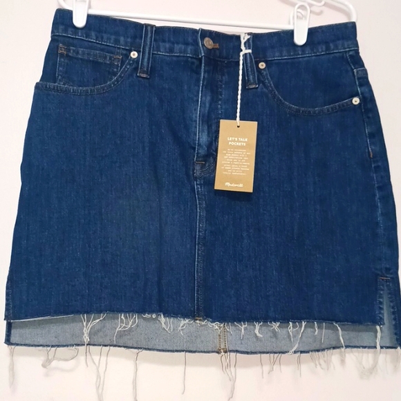 Madewell Jean Skirt slimming stretch 5 pocket zipper button closure NWT 30in - Picture 1 of 4